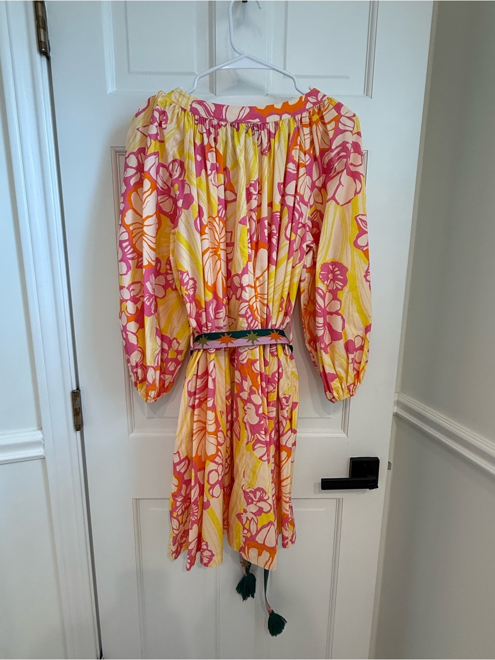 Alemais Pink & Yellow Floral Cotton Mini Dress with Belt - AU12/US8 - Picture 3 of 13